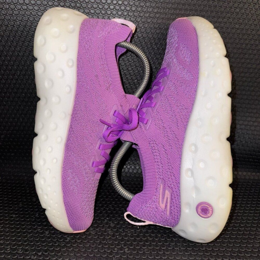 Skechers Women's Purple Knit Athletic Slip-On Sneakers - Picture 4 of 8